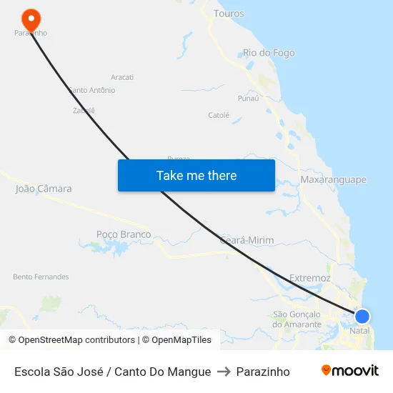 Escola São José / Canto Do Mangue to Parazinho map