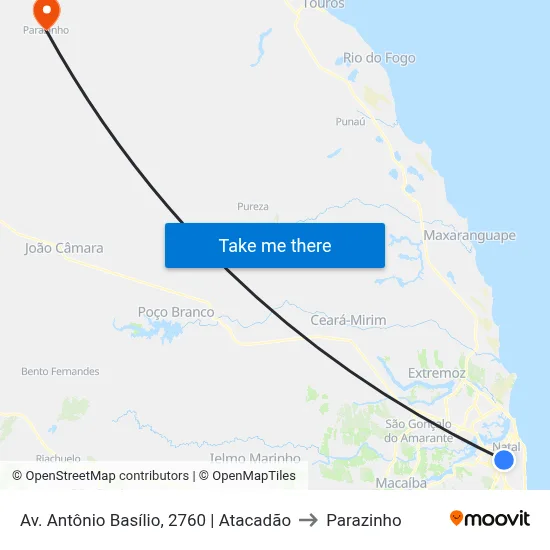 Av. Antônio Basílio, 2760 | Atacadão to Parazinho map