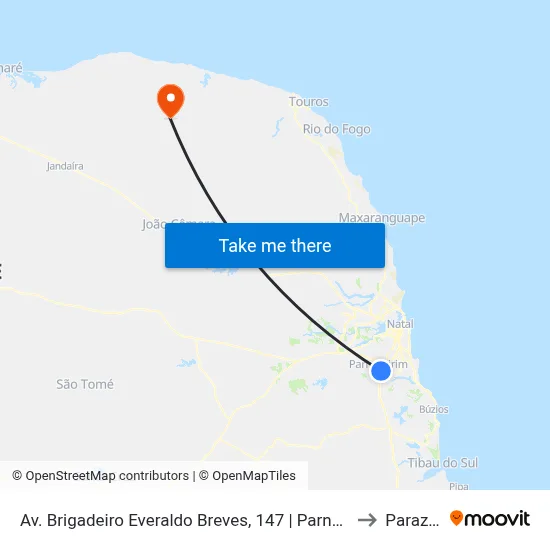 Av. Brigadeiro Everaldo Breves, 147 | Parnamirim Shopping to Parazinho map
