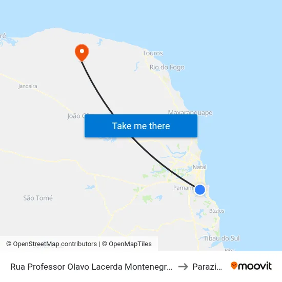 Rua Professor Olavo Lacerda Montenegro, 1633 to Parazinho map