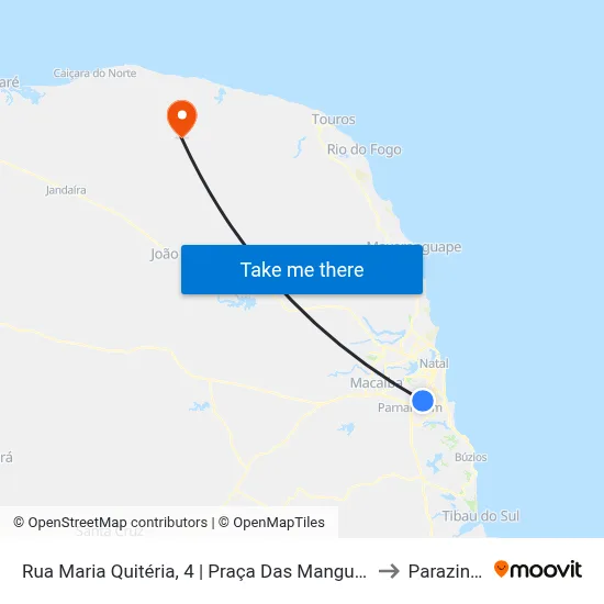 Rua Maria Quitéria, 4 | Praça Das Mangueiras to Parazinho map