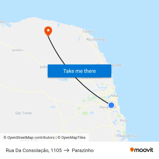 Rua Da Consolação, 1105 to Parazinho map
