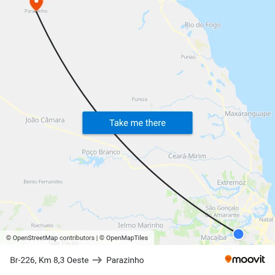 Br-226, Km 8,3 Oeste to Parazinho map