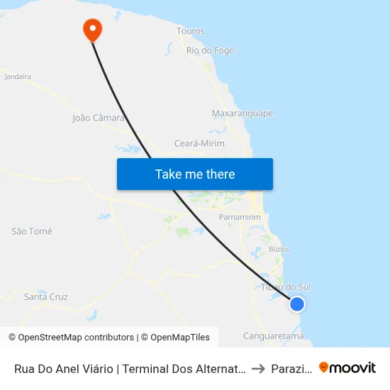 Rua Do Anel Viário | Terminal Dos Alternativos Em Pipa to Parazinho map