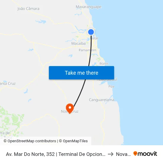 Av. Mar Do Norte, 352 | Terminal De Opcionais Do Parque Das Dunas to Nova Cruz map