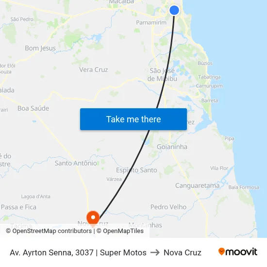 Av. Ayrton Senna, 3037 | Super Motos to Nova Cruz map