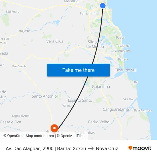 Av. Das Alagoas, 2900 | Bar Do Xexéu to Nova Cruz map