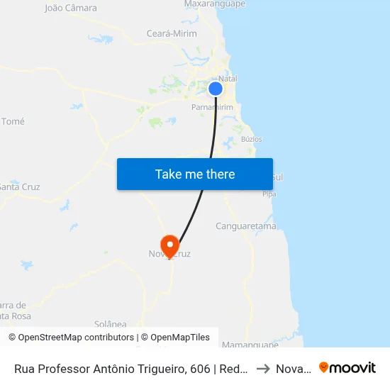 Rua Professor Antônio Trigueiro, 606 | Rede Mais Felipe Camarão to Nova Cruz map