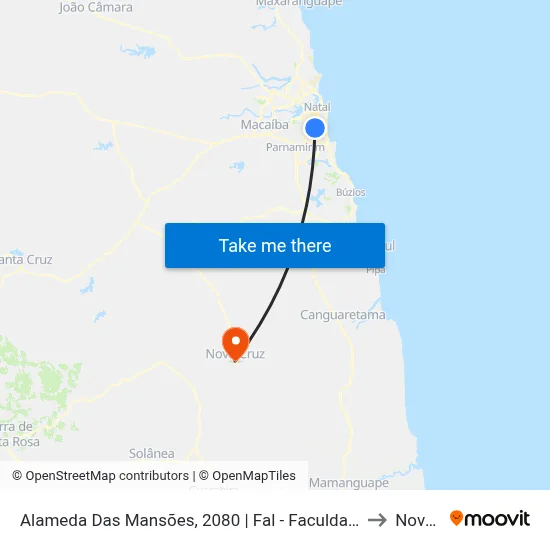 Alameda Das Mansões, 2080 | Fal - Faculdade De Natal/Colégio Hipócrates to Nova Cruz map