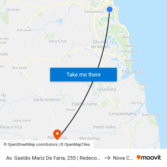 Av. Gastão Mariz De Faria, 255 | Redecon Recal to Nova Cruz map