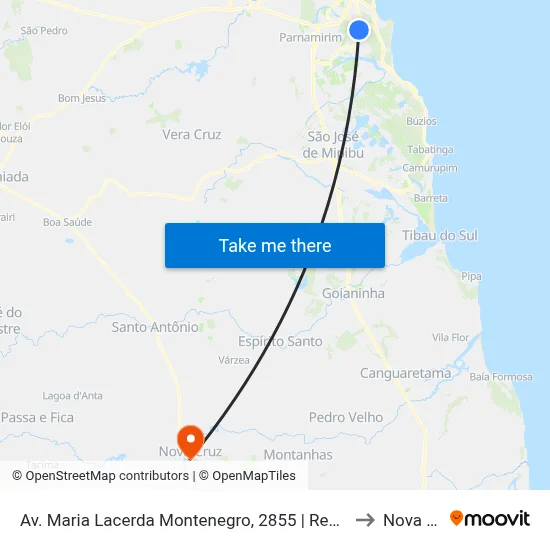 Av. Maria Lacerda Montenegro, 2855 | Residencial Atenas to Nova Cruz map