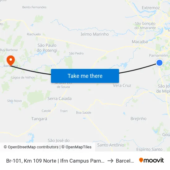Br-101, Km 109 Norte | Ifrn Campus Parnamirim to Barcelona map