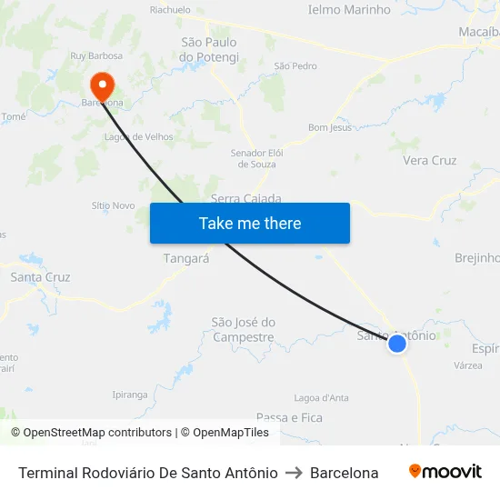 Terminal Rodoviário De Santo Antônio to Barcelona map