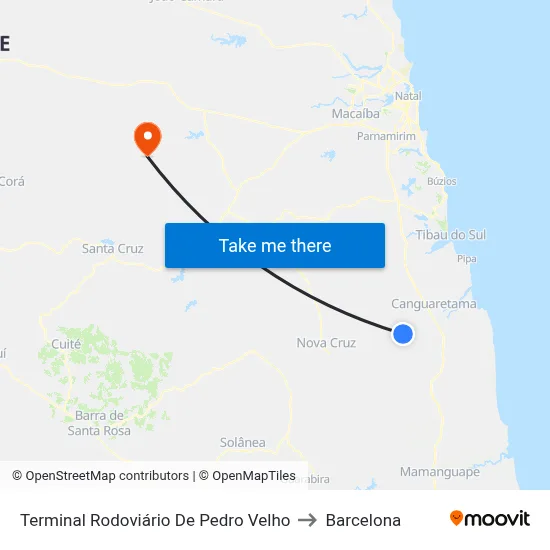 Terminal Rodoviário De Pedro Velho to Barcelona map
