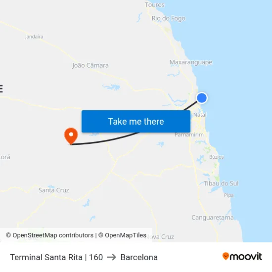 Terminal Santa Rita | 160 to Barcelona map