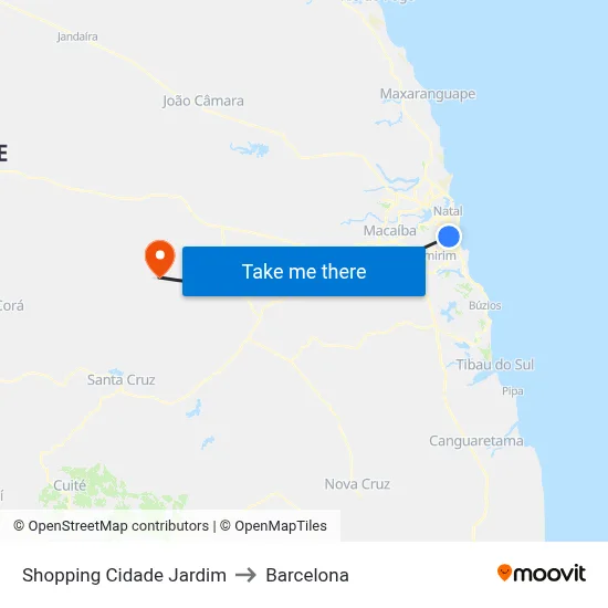 Shopping Cidade Jardim to Barcelona map