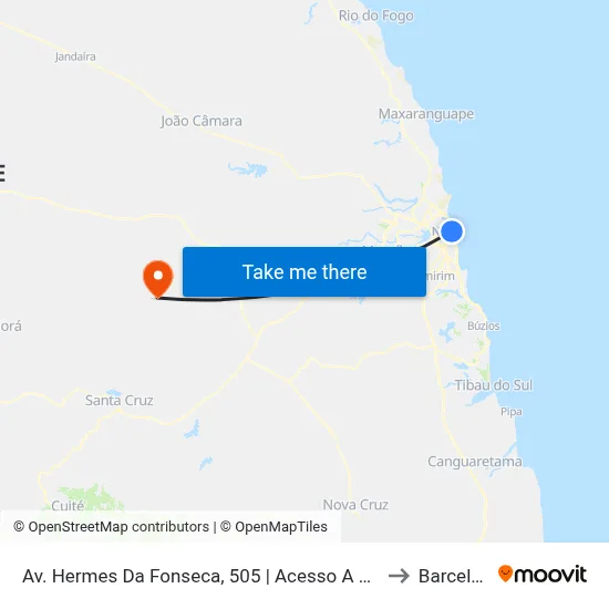 Av. Hermes Da Fonseca, 505 | Acesso A Mãe Luiza to Barcelona map