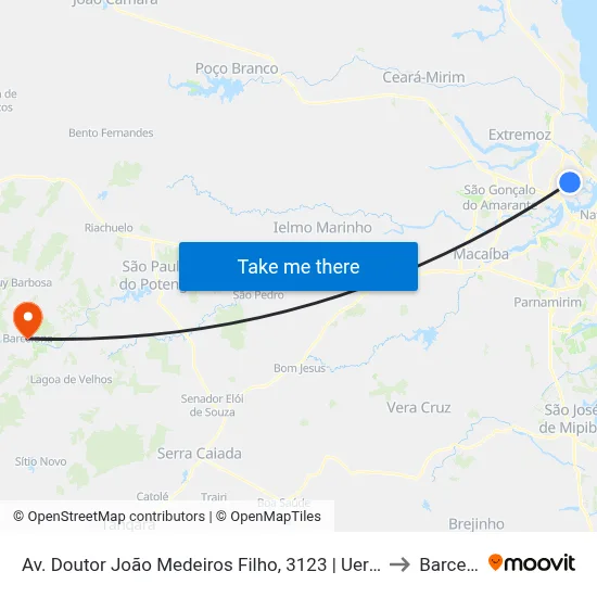 Av. Doutor João Medeiros Filho, 3123 | Uern - Campus Natal to Barcelona map