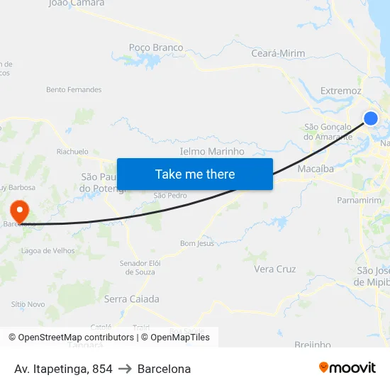Av. Itapetinga, 854 to Barcelona map