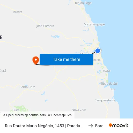 Rua Doutor Mario Negócio, 1453 | Parada Mário Negócio - Zona Norte to Barcelona map