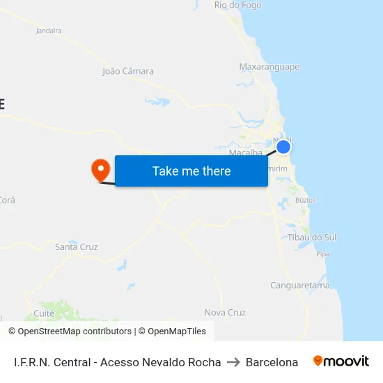 I.F.R.N. Central - Acesso Nevaldo Rocha to Barcelona map