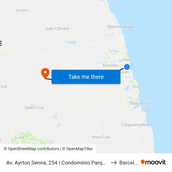 Av. Ayrton Senna, 254 | Condomínio Parque Das Flores to Barcelona map