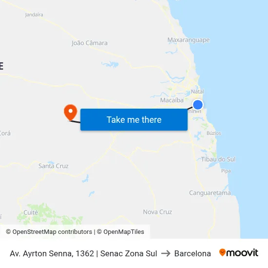Av. Ayrton Senna, 1362 | Senac Zona Sul to Barcelona map