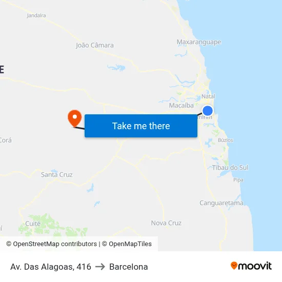 Av. Das Alagoas, 416 to Barcelona map