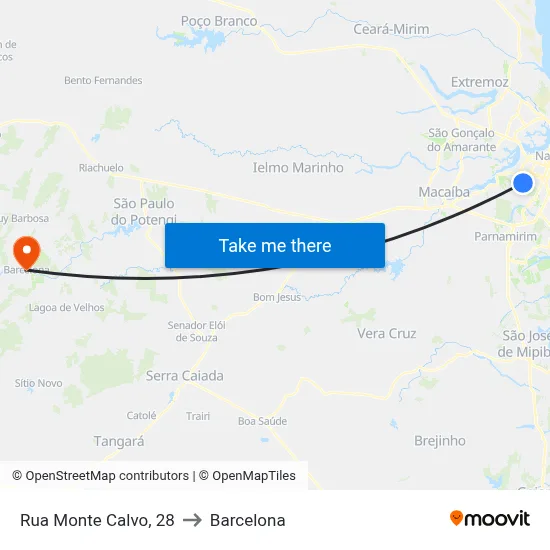 Rua  Monte Calvo, 28 to Barcelona map