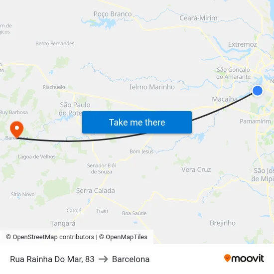 Rua Rainha Do Mar, 83 to Barcelona map