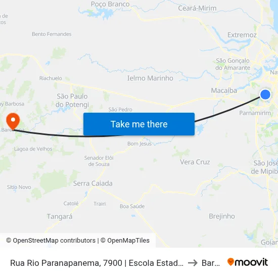 Rua Rio Paranapanema, 7900 | Escola Estadual Prof. Antônio Pinto De Medeiros to Barcelona map