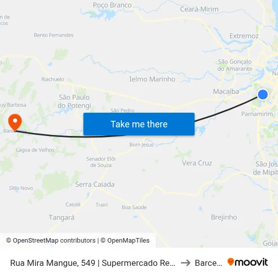 Rua Mira Mangue, 549 | Supermercado Rede Mais Planalto to Barcelona map