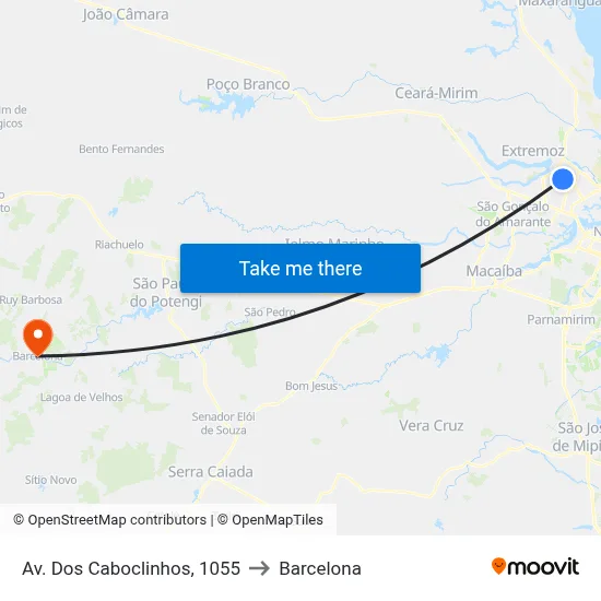 Av. Dos Caboclinhos, 1055 to Barcelona map