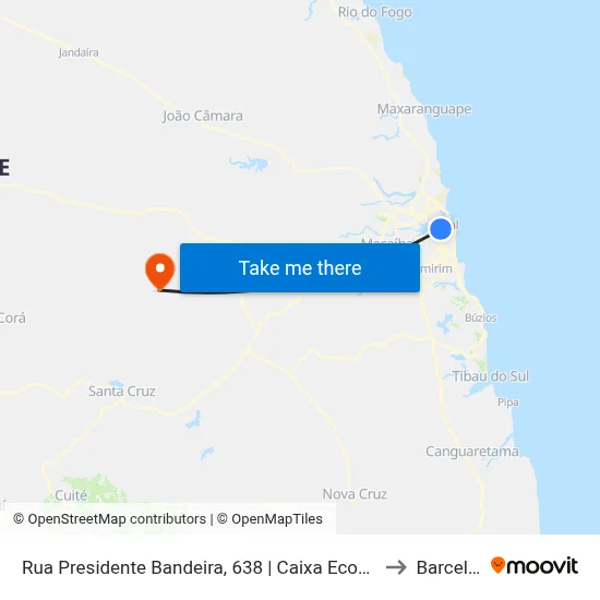 Rua Presidente Bandeira, 638 | Caixa Econômica / Itaú to Barcelona map
