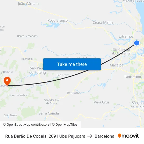 Rua Barão De Cocais, 209 | Ubs Pajuçara to Barcelona map