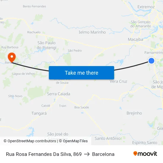 Rua Rosa Fernandes Da Silva, 869 to Barcelona map
