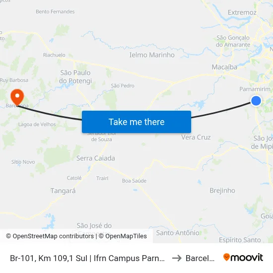 Br-101, Km 109,1 Sul | Ifrn Campus Parnamirim to Barcelona map