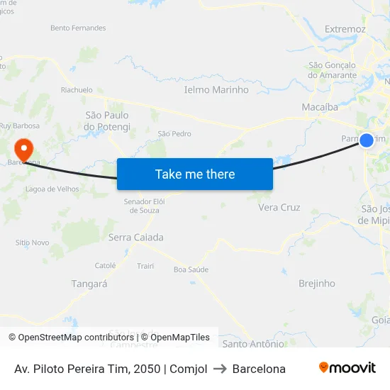 Av. Piloto Pereira Tim, 2050 | Comjol to Barcelona map