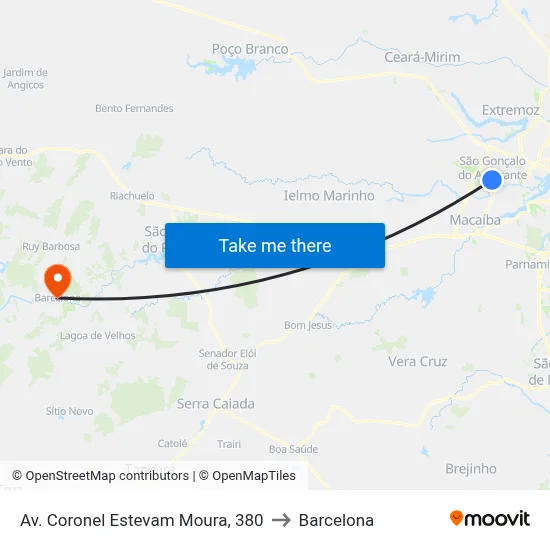 Av. Coronel Estevam Moura, 380 to Barcelona map