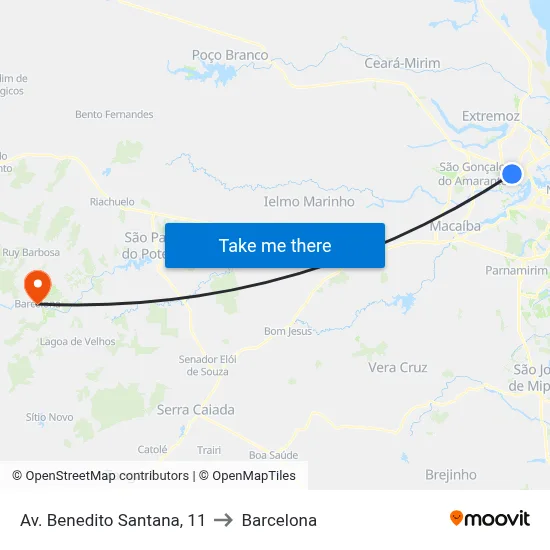 Av. Benedito Santana, 11 to Barcelona map