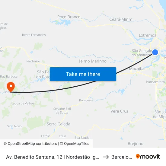 Av. Benedito Santana, 12 | Nordestão Igapó to Barcelona map