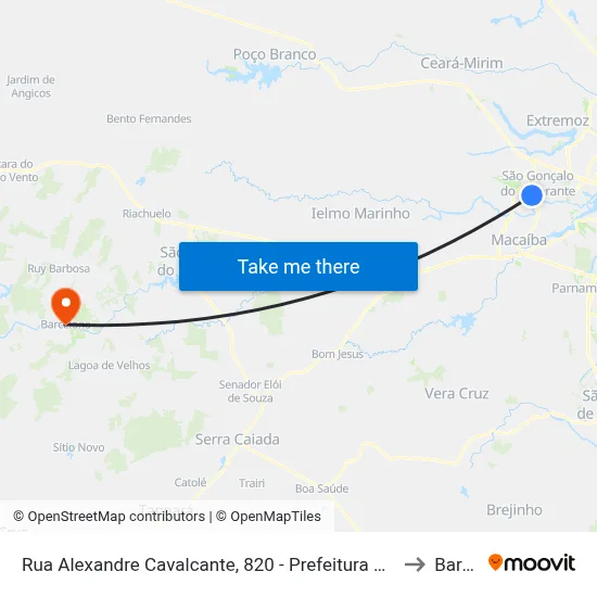 Rua Alexandre Cavalcante, 820 - Prefeitura Municipal De São Gonçalo Do Amarante to Barcelona map