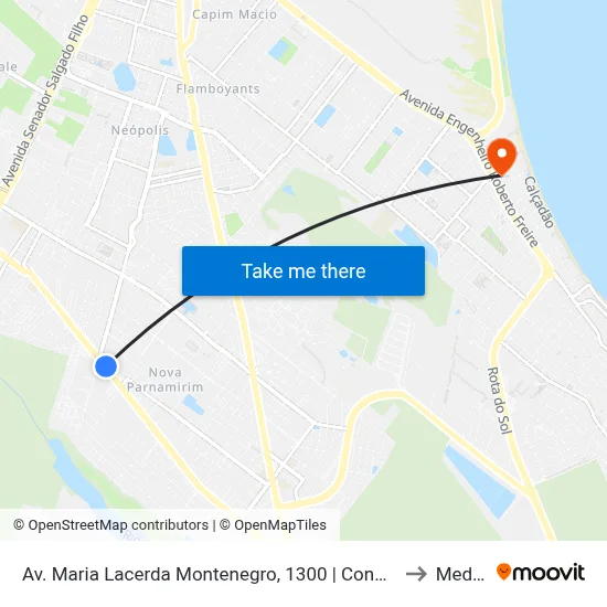 Av. Maria Lacerda Montenegro, 1300 | Condomínio Guarujá I to Medtran map