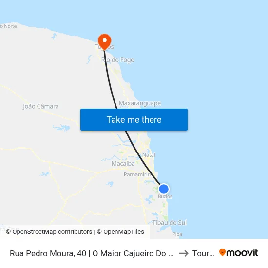 Rua Pedro Moura, 40 | O Maior Cajueiro Do Mundo to Touros map