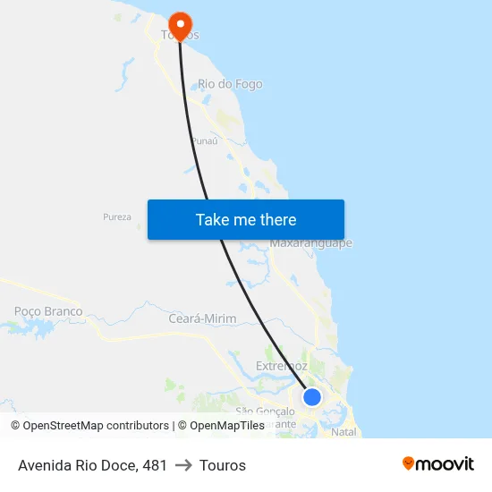 Avenida Rio Doce, 481 to Touros map