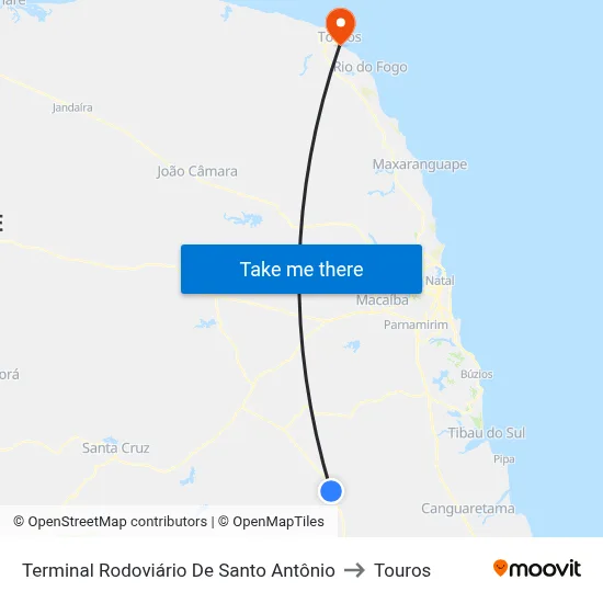 Terminal Rodoviário De Santo Antônio to Touros map