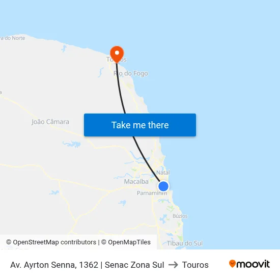Av. Ayrton Senna, 1362 | Senac Zona Sul to Touros map