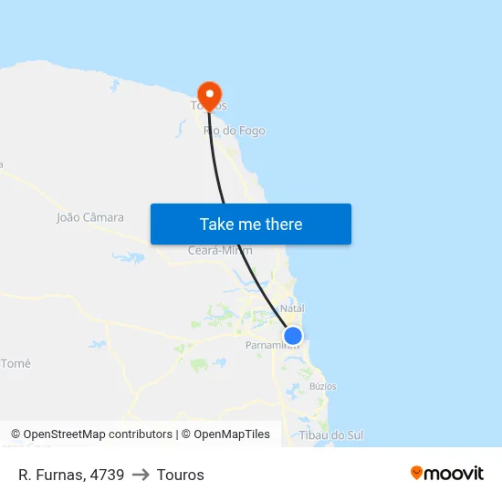 R. Furnas, 4739 to Touros map
