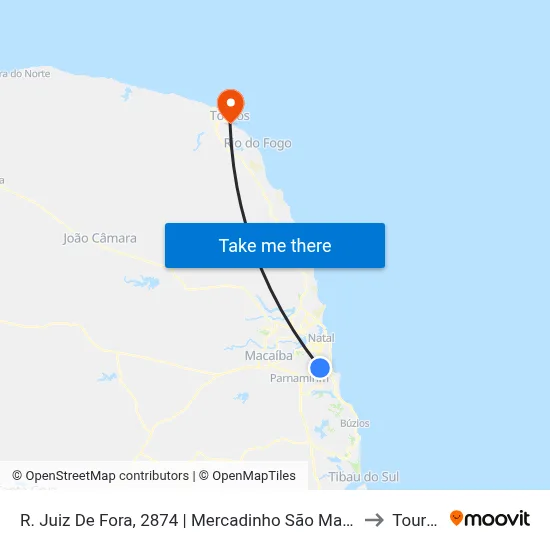 R. Juiz De Fora, 2874 | Mercadinho São Marcos to Touros map