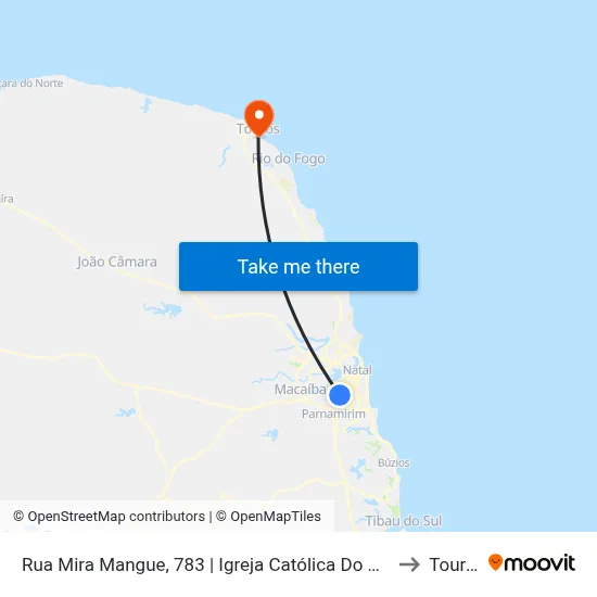 Rua Mira Mangue, 783 | Igreja Católica Do Planalto to Touros map